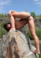 Hairy Megan spreads outside, Megan Promesita (meg023) ATK Natural & Hairy: Megan Promesita (Hairy Megan spreads outside)
