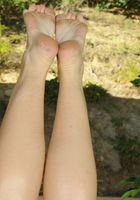 Hairy Sativa poses outside, Sativa Verte (sat007) ATK Natural & Hairy: Sativa Verte (Hairy Sativa poses outside)